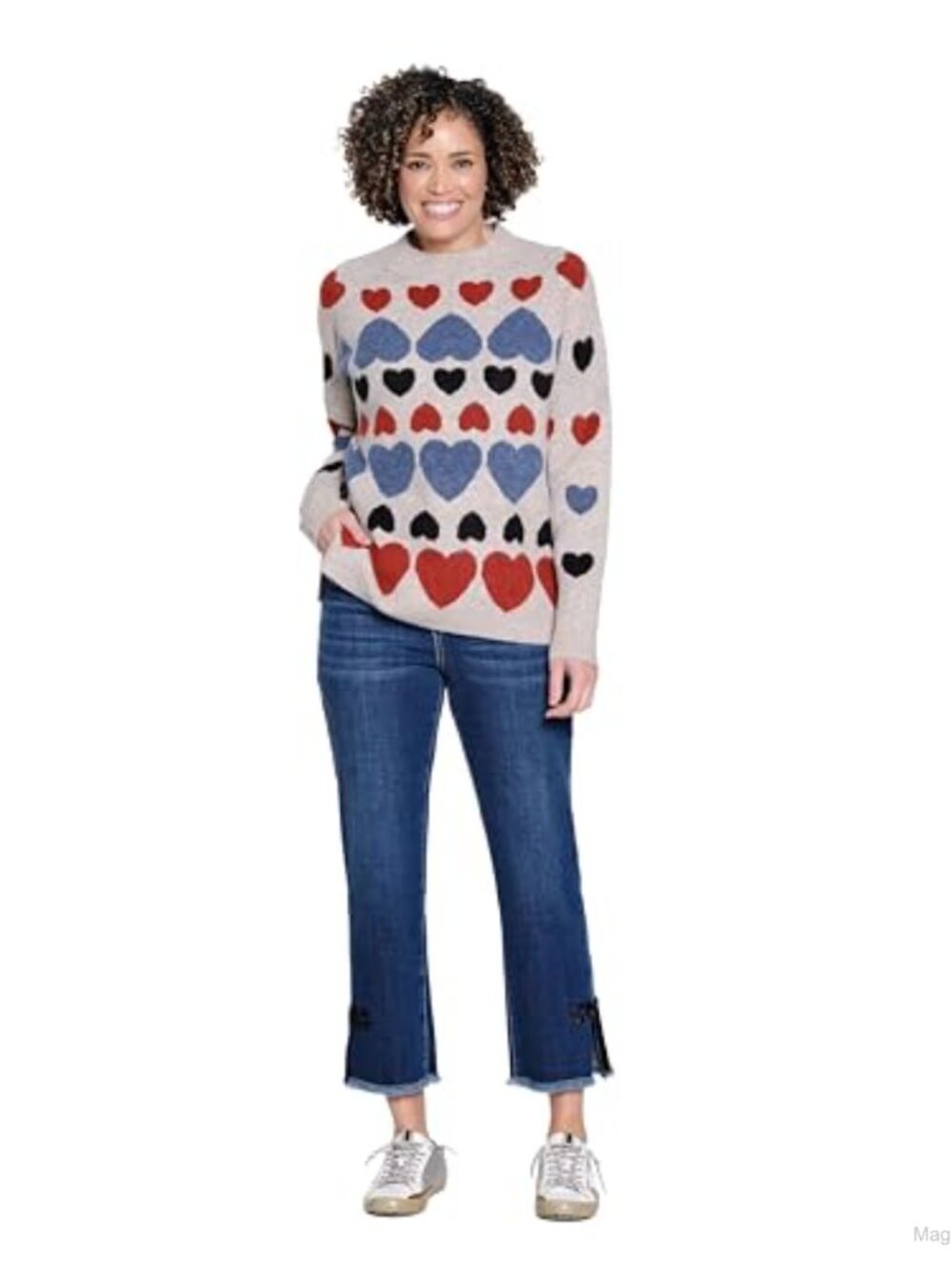 Straight Leg Pull On Jeans with Bow Trim Cotton Spandex Mid Rise